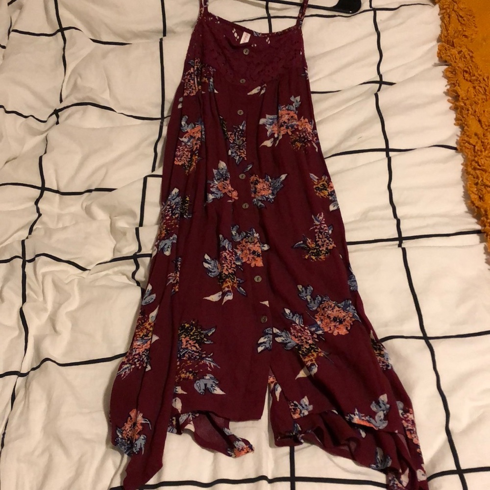 Red floral dress